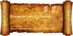 Baumgarten Elizeus névjegykártya